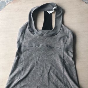 Lululemon gray striped scoop tank